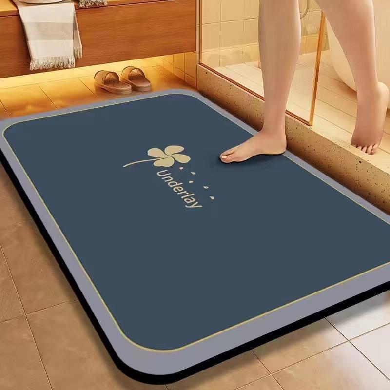 Toilet Water-Absorbing Quick-Drying Diatom Mud Floor Mat Shower Room Non-Slip Mat Modern Simple Bathroom Floor Mat