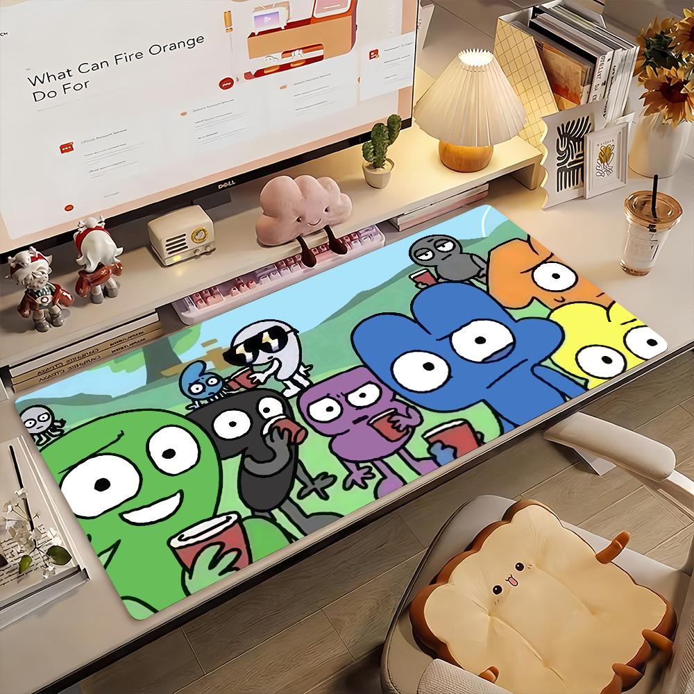 Tappetino per Mouse Carino Cartone Animato B-BFDI Bordo in Gomma Antiscivolo Bloccato Spesso Tappetino da Scrivania per Laptop da Gioco