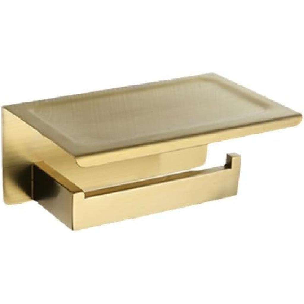 Brushed Gold Bathroom Accessories Toilet Paper Holder Wall Hook Towel Hanger Stainless Steel Kitchen Towel Bar Rack,Paper Holder