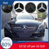 Hot 2025 Front Grille Star Logo 3D Mirror Emblem With LED Lighting Chrome Silver Glossy Matte Black For Mercedes Benz W176 A180