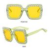 Square Crystal Oversized Sunglasses UV400 Protection Big Frame Diamond Sun Glasses Sparkling Eyewear Party/Beach/Streetwear