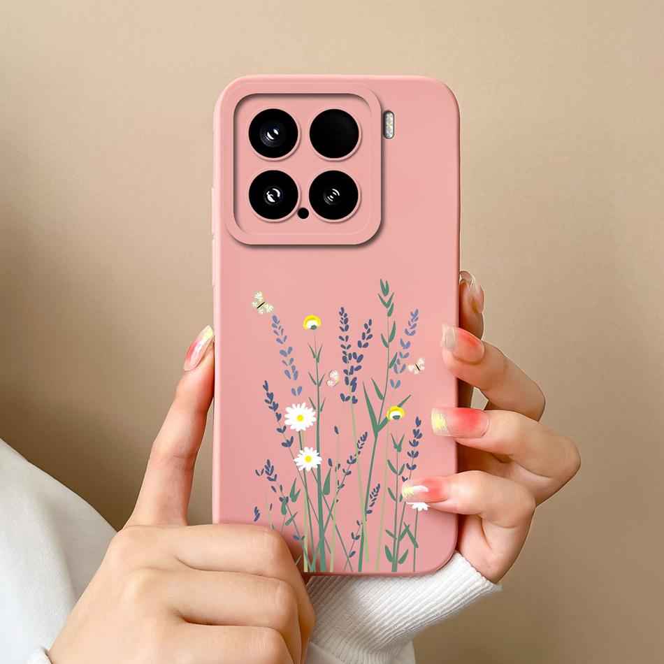 Candy Case For Xiaomi 15 Pro Phone Housing Soft Liquid Silicone Upgrade Full Protection Flowers Back Cover For Xiaomi15 Pro Capa