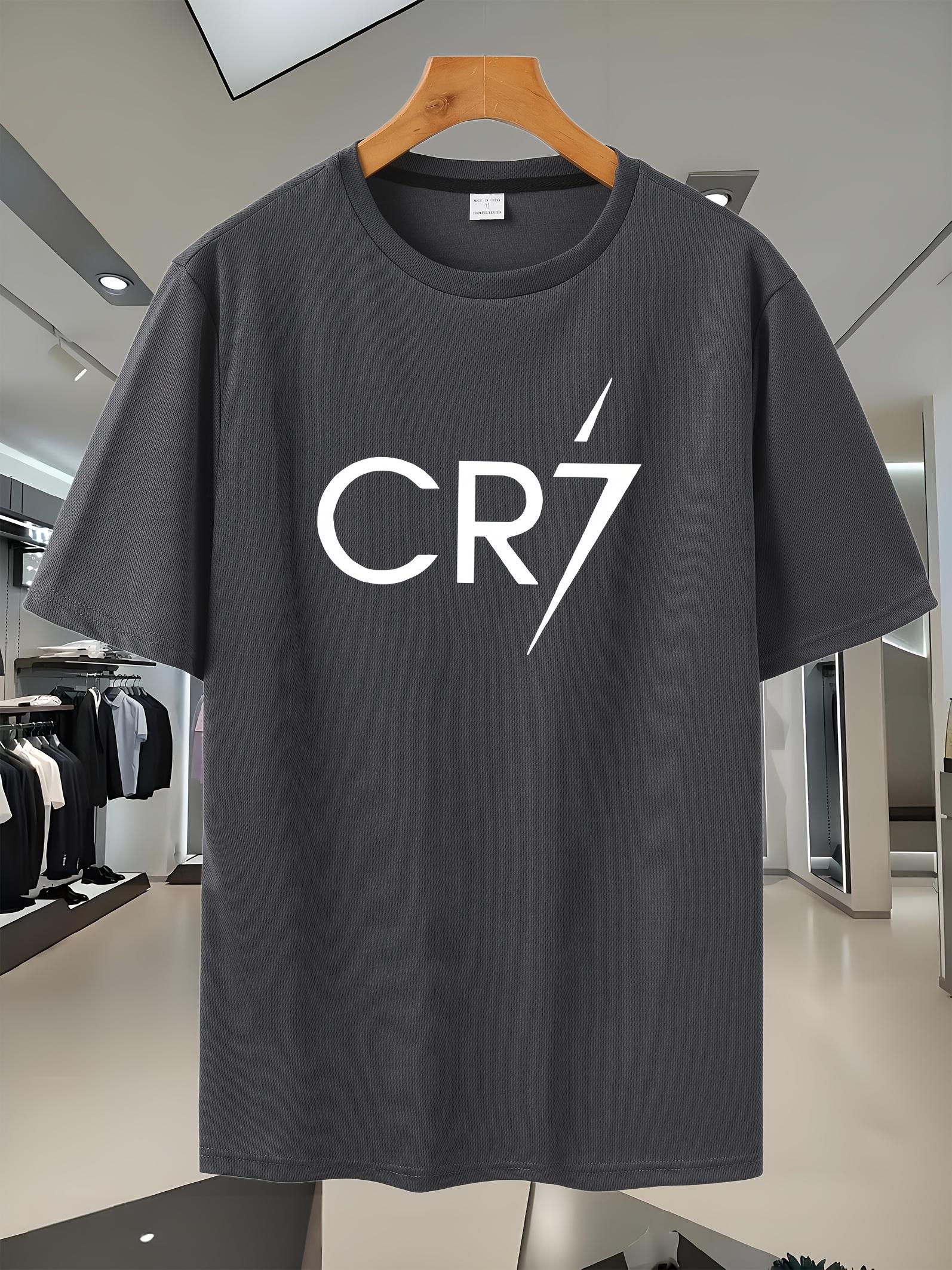3D2025 New Sporty Breathable Mesh T-shirt - Navy Blue CR7 Graphic Print XXXXL