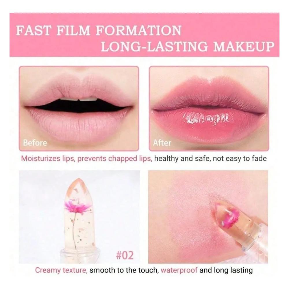 Tres Tipos De Barras De Labios Con Forma De Flor De Cristal Blue Enchantress