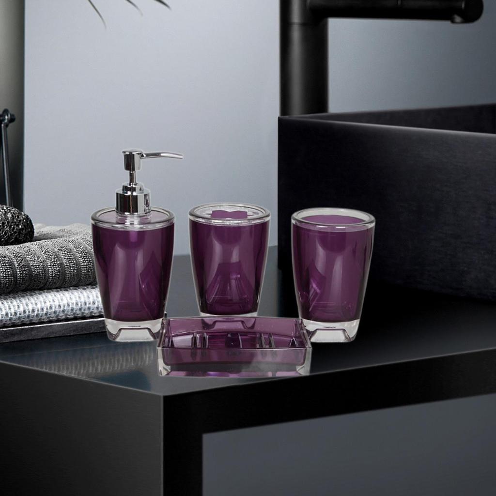 4Pcs Toothbrush Holder Toiletries Acrylic Apartment Essentials Lotion Dispenser