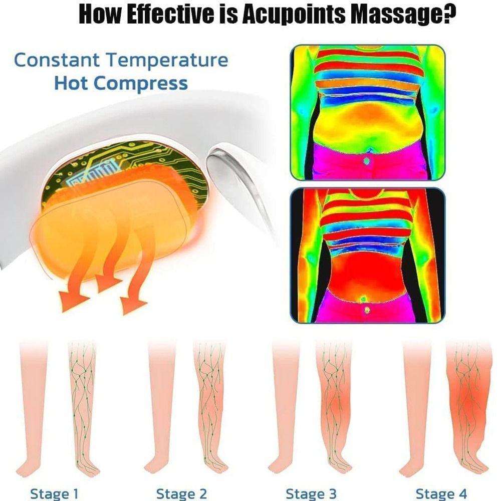 Neck Acupoints Lymphvity Massager Elektrická pulzní masáž krku Lymfatická drenáž Masáž krku