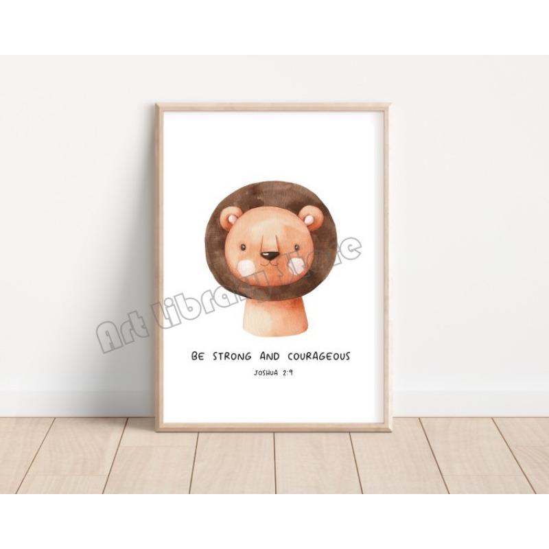 Cute Baby Animals Christian Bible Quotes Sheep Tiger Owl Poster and Prints Canvas Painting Wall Art Pictures Nursery Home Decor