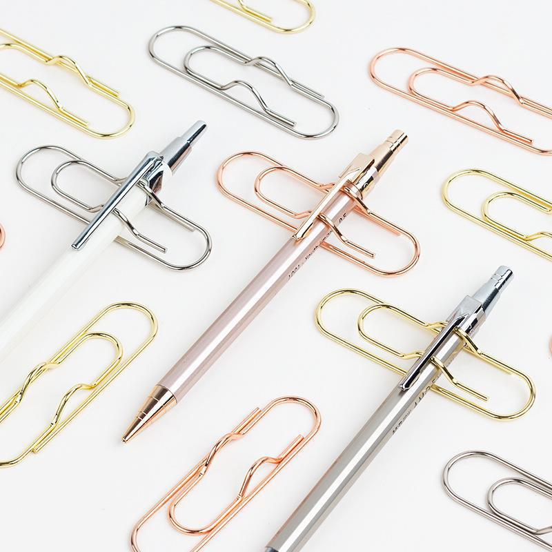 Multi-Purpose Papirklips Papir Fix Clips Penn Holder Clips Notebook Penn Holder Boknål for Notebook Journal Dokumentklemmer