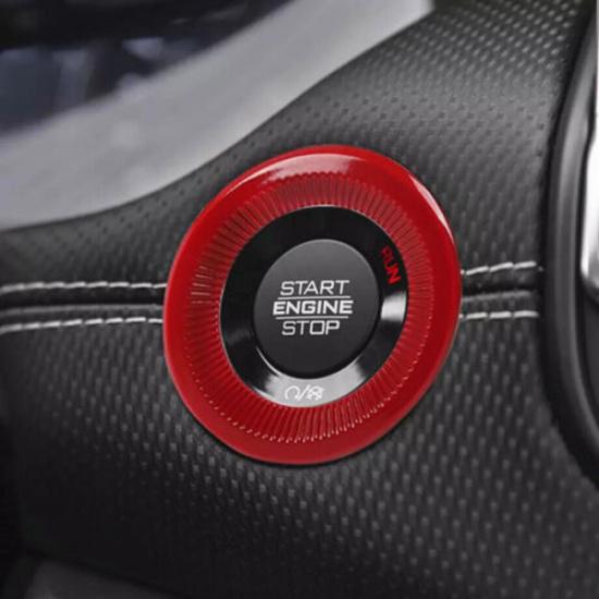 For -2025 Jeep Compass ABS Red Interior One-Button Start Switch Cover Trim