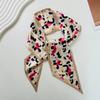 Women Scarf lady Wraps Elegant Floral Dot Spring Summer silk scarves square Head Neck Hair Tie Band Neckerchief skinny