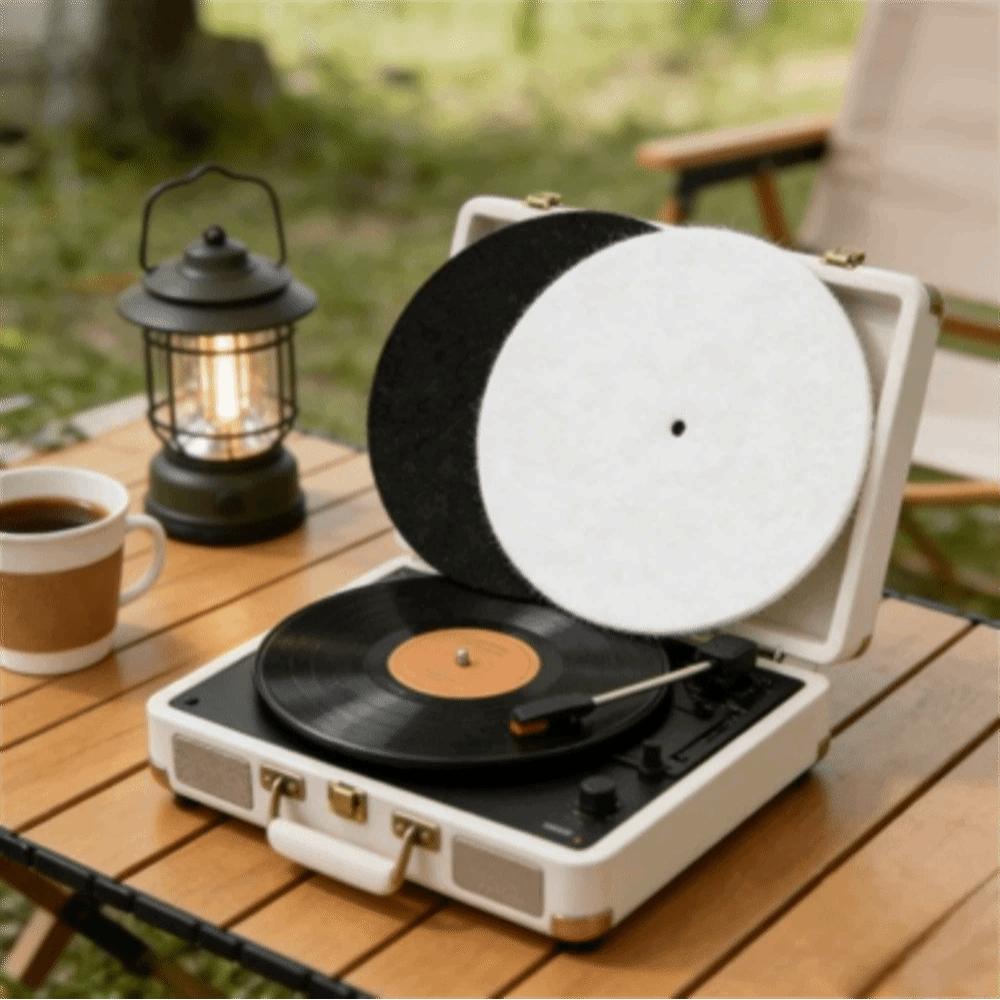 2pcs Round Turntable Platter Mat 3mm Thick Vinyl Record Player Mat  Vinyl Record Player