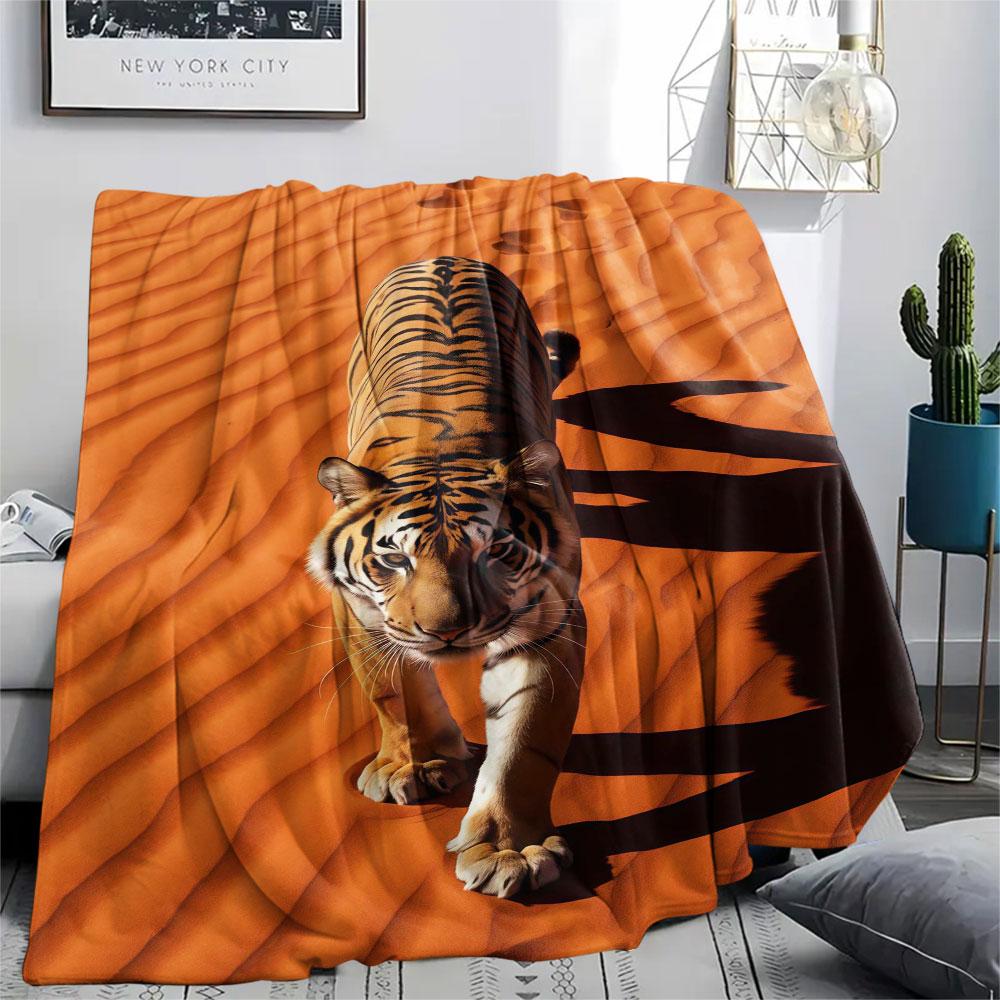 1Pc DuneBeasts Print Flannel Blanket, High quality Comfortable for All Seasons, Home Decor, Warmth and Comfort, Perfect for Christmas Gifts