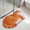 3D Cat Shaped Diatomite Bath Mat Super Absorbent Non-slip Quick Dry Bathroom Doormat For Cat Lover Home Decor