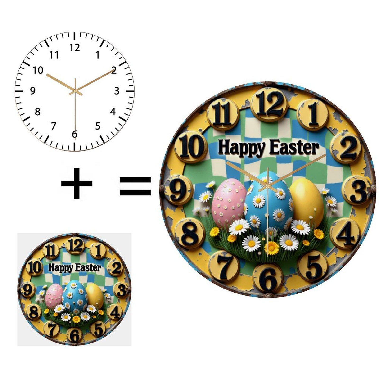 Durable 30cm Round Glass Wall Clock with Shatter-Resistant Crystal and Metal Case (White,12 in(30.48cm)) белый