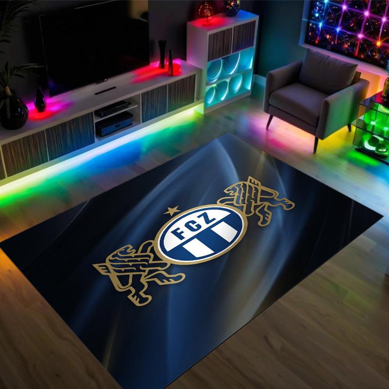 Tappeto in Velluto di Cristallo Design FC Zürich Accogliente Non?Tappeto Stampato Antiscivolo per Camera da Letto Soggiorno Ingresso
