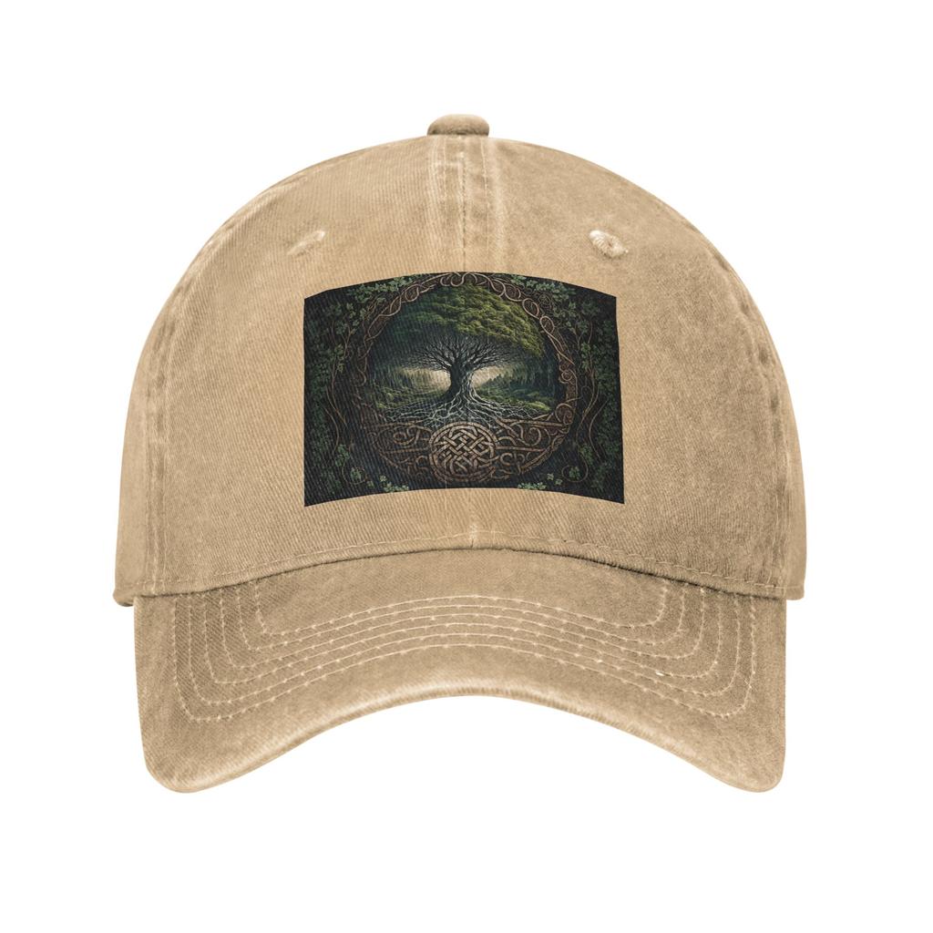 Yggdrasil Tree Of Life Celtic Baseball Caps Washed Denim Hats Adjustable Casquette Sports Baseball Cowboy Hat for Unisex