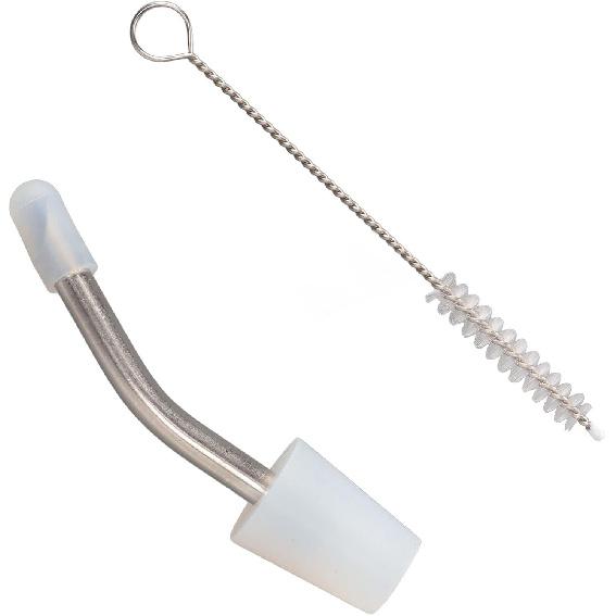 Stainless Steel Extended Kettle Spout with 10cm Brush, Coffee Kettle Spout for Home Kitchen Outdoor Use