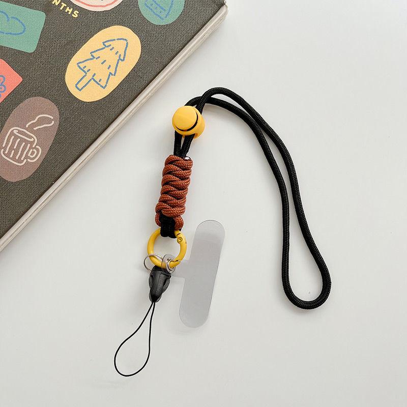 Short Wrist Woven Phone Lanyard Hand Strap Colorful Pendant Mobile Phone Lanyard With Detachable Anti Loss Lanyards