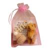 Pocket Hug Plush Bear Toy with Encouragement Card Mesh Bag Mini Positive Stuffed Bear Doll with Knitted Hat Inspirational Gift