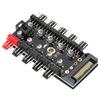 PC Chassis Fan Hub Computer Tempreture Regulator 4pin CPU Cooling Hub for Computer Case With PWM CableSATA Interface