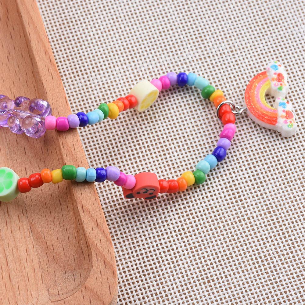 Travel Vacation Party Necklace Baroque Handmade Rice Beads Bohemian Rainbow Pendant Neck Chain Female