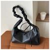 PETITCHOU Shoulder with Pleated Rush Perfect for Commuting or Korean Style Bag/Handbag Drawstring, Minimalist, Simple, Crossbody, Lightweight, School,
