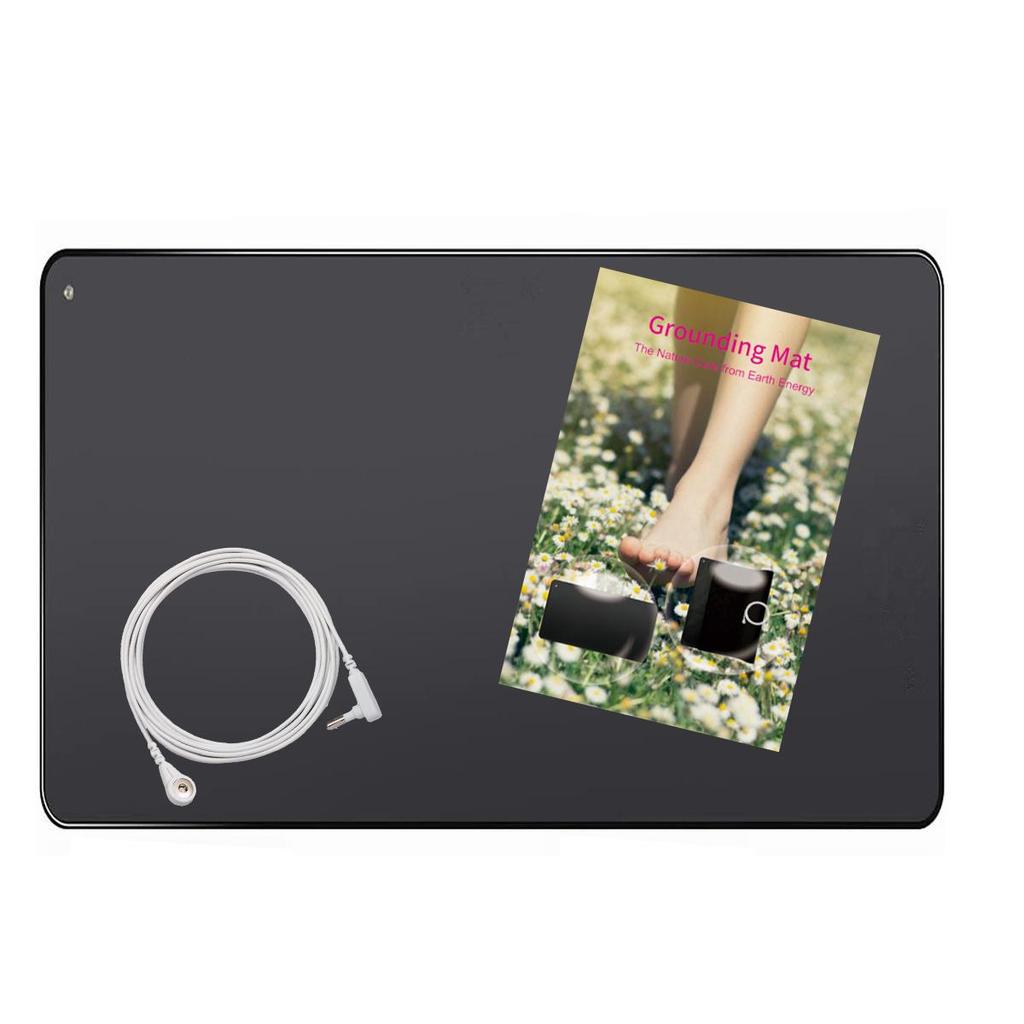 Jordningsmatta-kit med 15ft jordningssladd, jordningsplatta för hälsa, jordningsbäddmatta för fotmatta, datormatta, sovmatt, husdjursmatta (10" x 26.7")