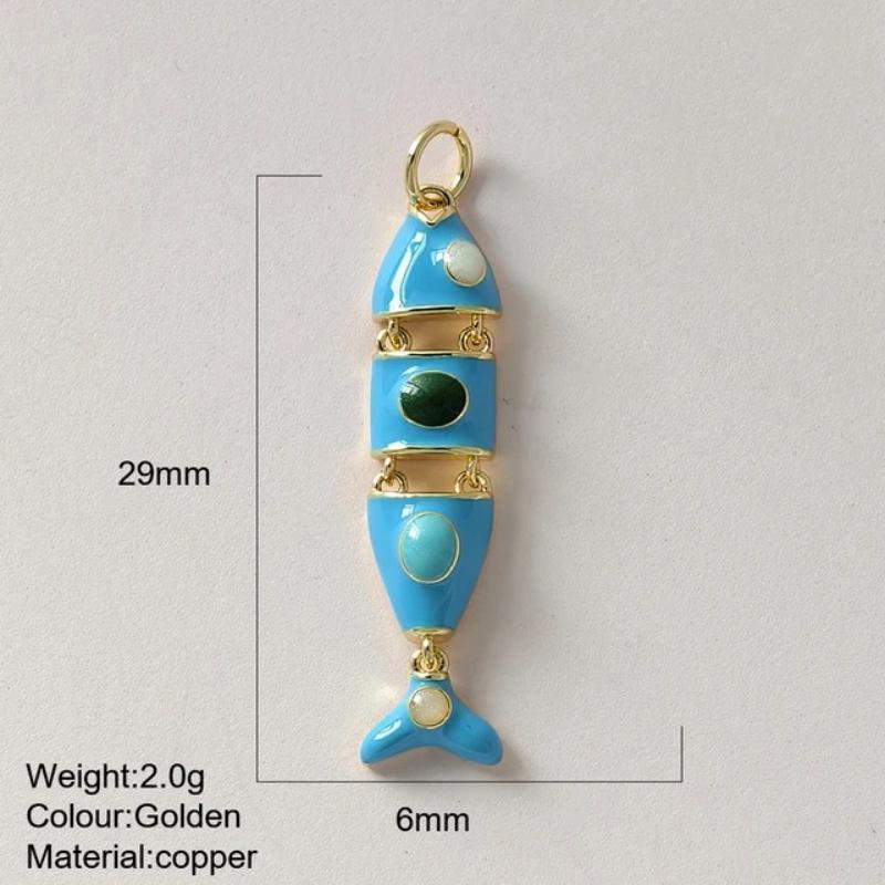 Eco-friendly Colored Enamel Fish DIY Charms Jewelry Making Accessories for Earrings Bracelet Necklace Craft