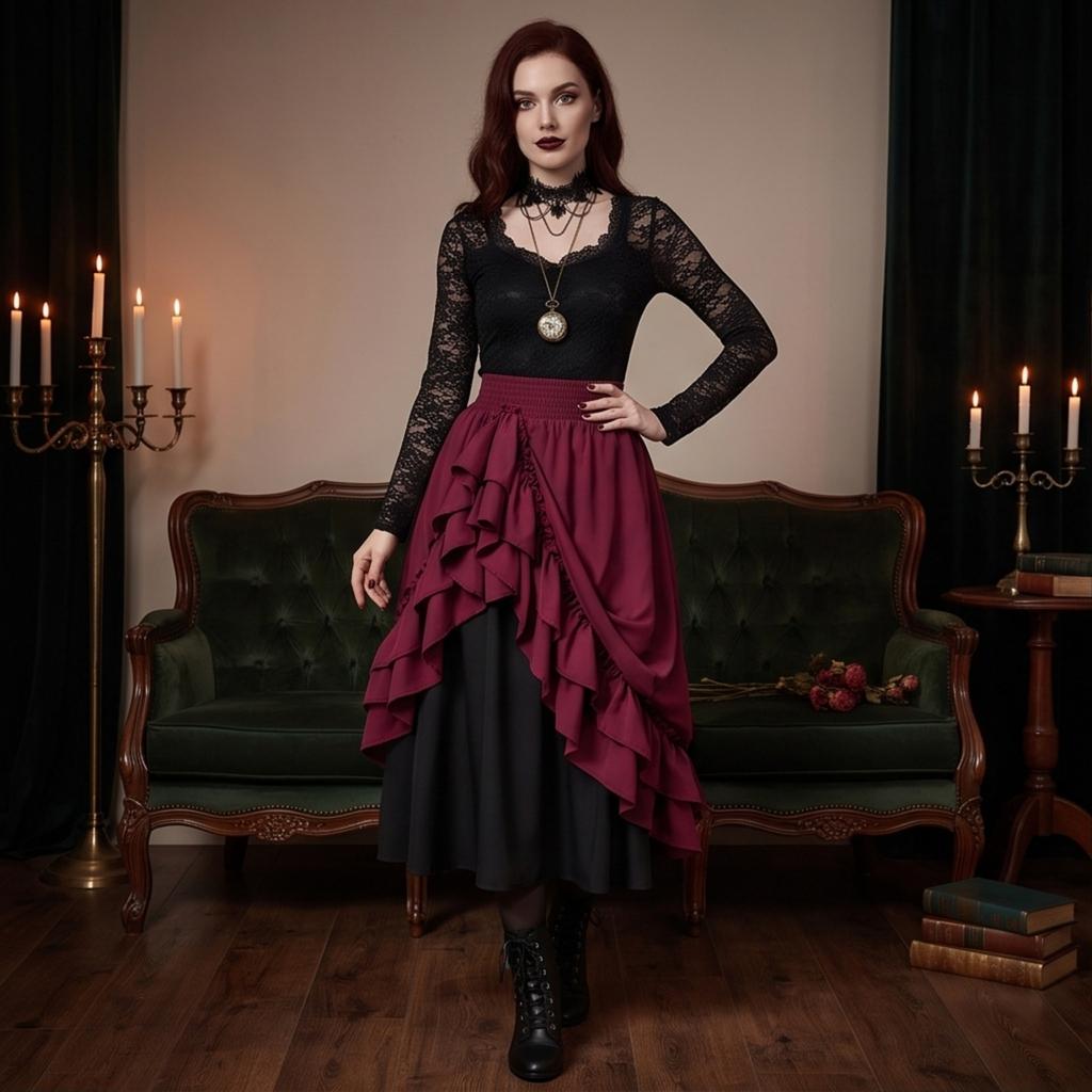 Women's Vintage Skirt for Halloween Costume Party