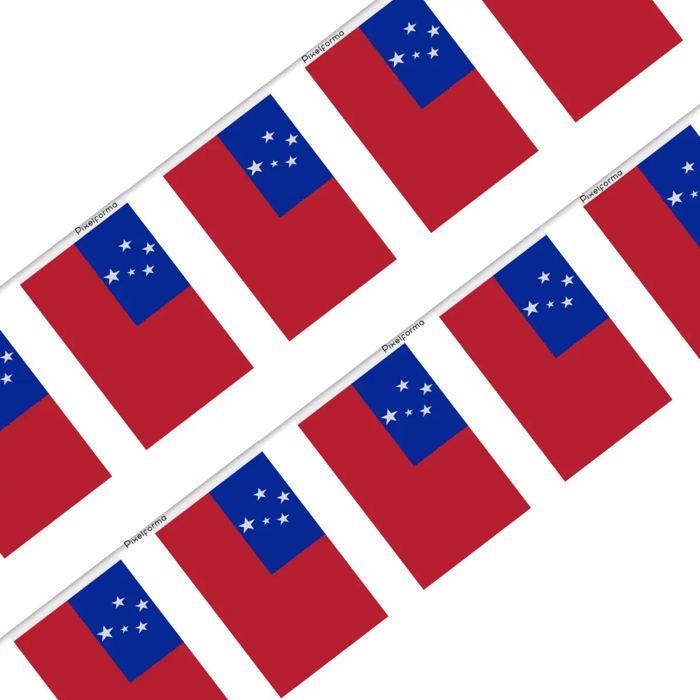 Guirlande Drapeau - Samoa - 20 Pièces - 14 X 21 Cm - Polyester - Multicolore