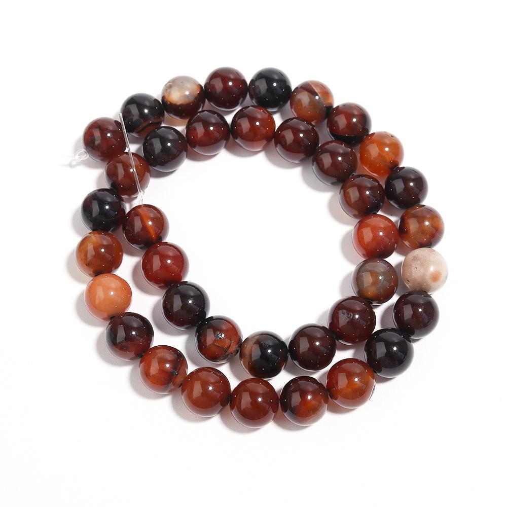 

Темно-красные полосатые бусины из оникса и агата, 4-12 мм, свободные бусины для изготовления ювелирных изделий, очаровательные модные аксессуары, сделай сам Dia 10mm