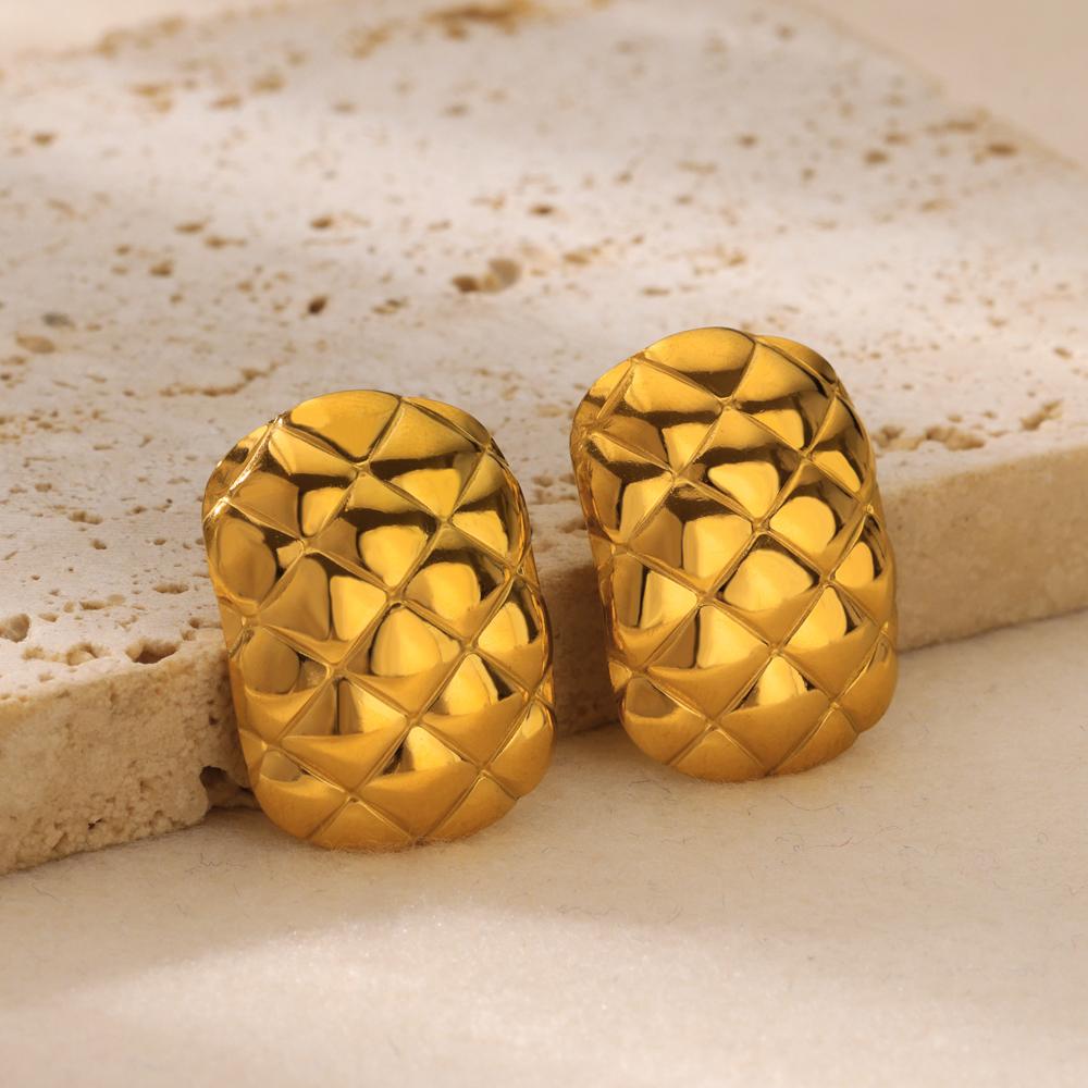 Vintage náušnice z nerezové oceli pro ženy Zlatá barva Nepravidelná geometrie Piercing náušnice Trend Estetické šperky