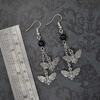 Death Moth Goth Earrings Dark Academia Jewelry Lightweight Zinc Alloy Studs Alternative Fashion Accessories