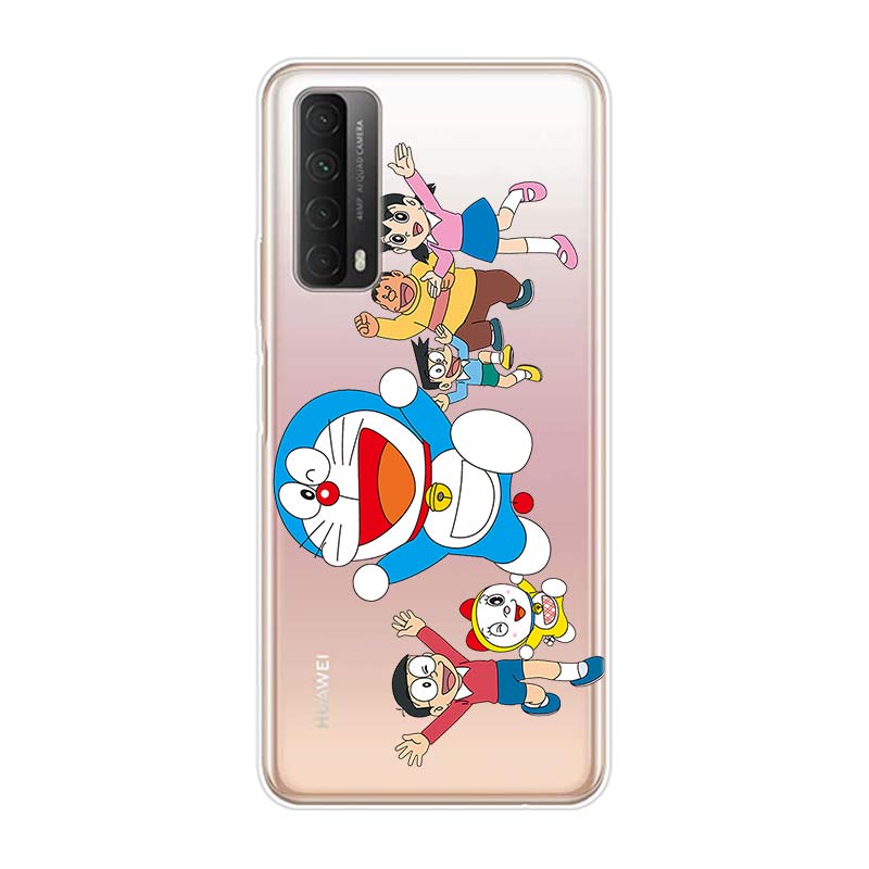 Roztomilý Doraemon pro Huawei Y9S Y6S Y8S Y9A Y7A Y8P Y7P Y5P Y6P Y7 Y6 Y5 Pro Prime 2020 2019 měkké pouzdro na telefon