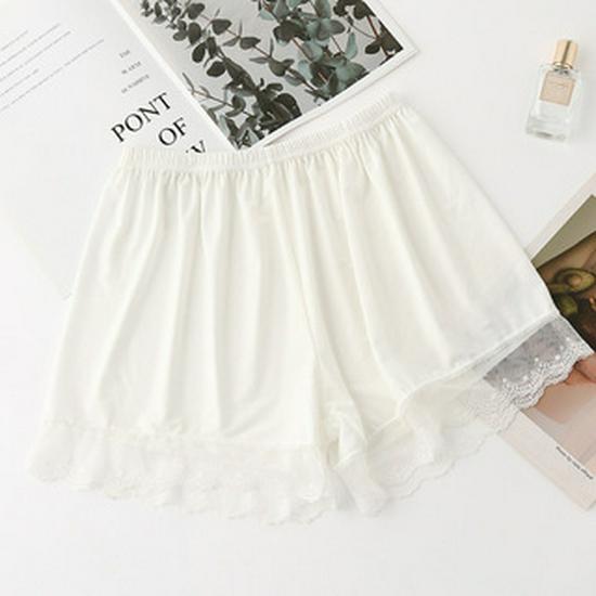 

Женские защитные шорты из ледяного шелка с кружевной отделкой - Тонкие летние леггинсы, защищающие от просвечивания One Size (80-140 lbs)