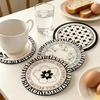 Retro Diatomite Coaster Heat-Resistant Placemat Quick-Dry Absorbent Mat for Cups Mugs Bowls Non-Slip Reusable Elegant Kitchen Table Decor