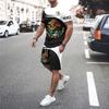 Ensemble Deux Pièces Homme Été Décontracté T-shirt Ample à Motif Drapeau Mexicain 3D et Short Respirant Sportswear