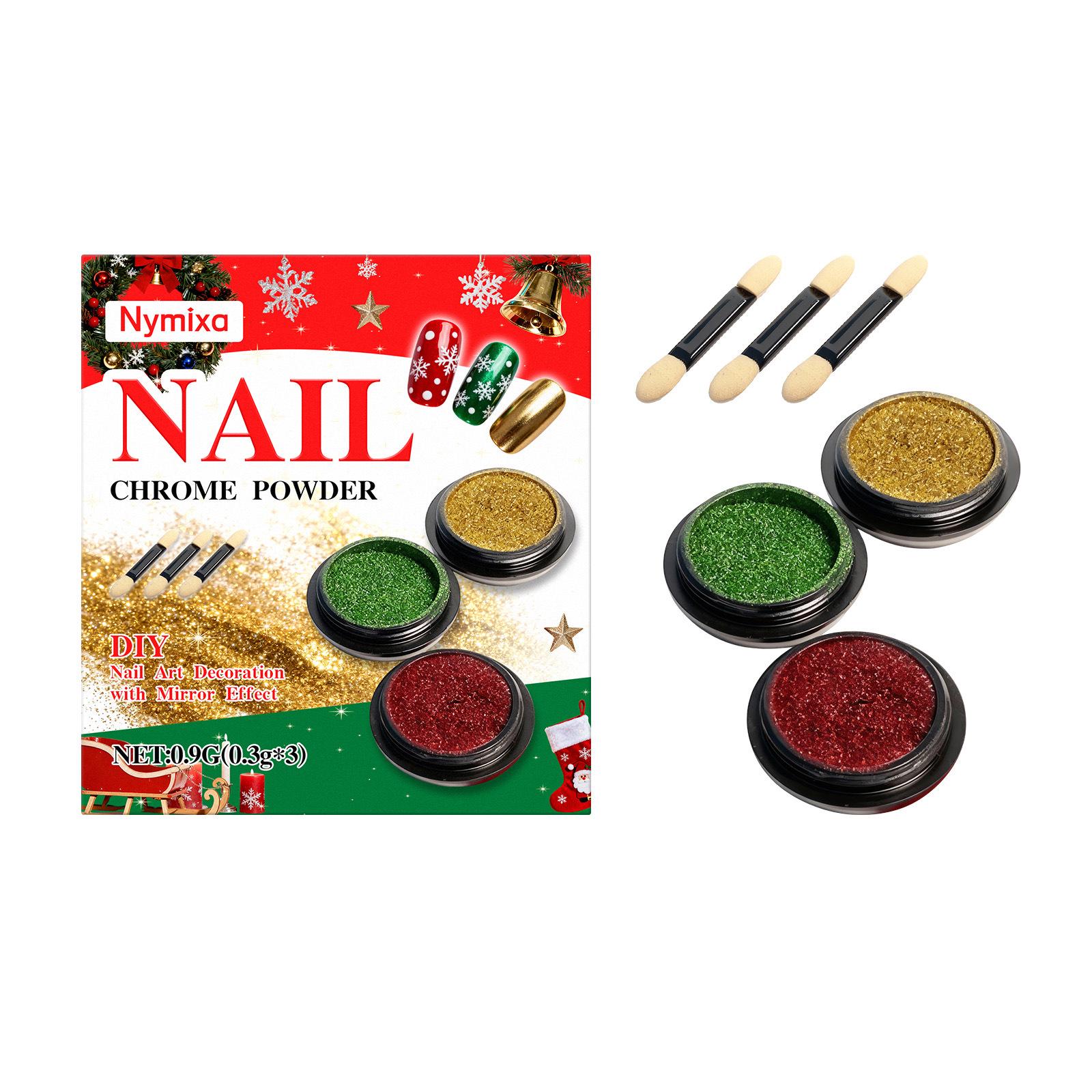 

Nymixa Glitter Magic Mirror Nail Art Set – Multi-color DIY Decoration with Bright Mirror Effect