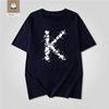 Artistic Letter K Printed White Short Sleeved Unisexs And Unisexs American Street Loose Pure Cotton Personalized Simple Tshirt