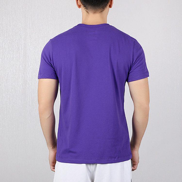 Nike T Shirts Men's Purple Crew Neck Moderate Straight Fit AT0422-547