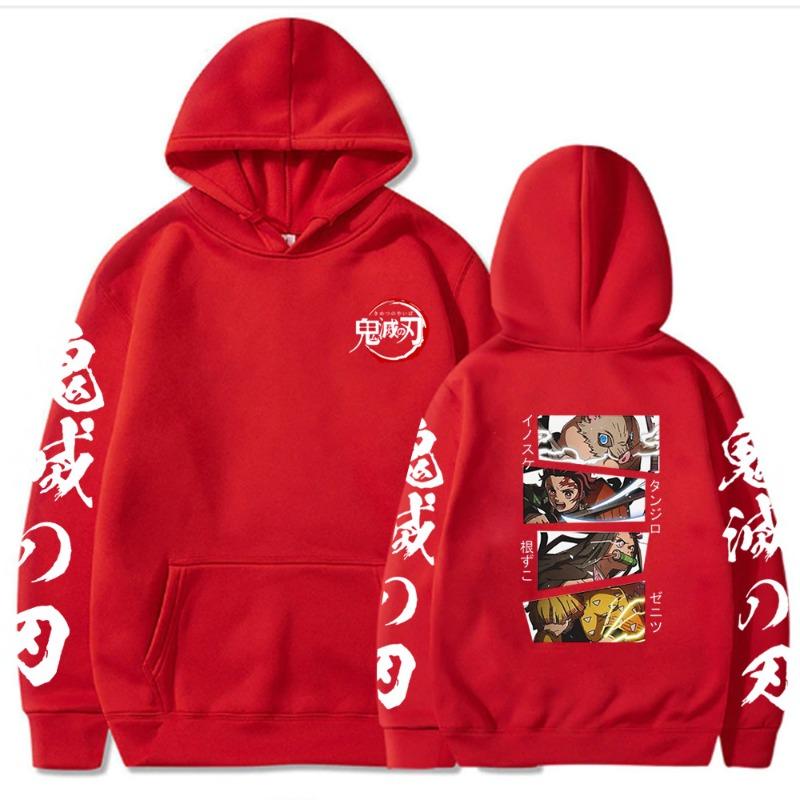 Japanese Animation Hoodie Fashion Men's and Women's Harajuku Pullover Street Wear Unisex Autumn Winter Plushed Sweater