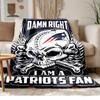 New England Patriots Soft and Comfortable Flannel Suitable for Sofas Living Rooms Outdoor Camping Travel and Also Makes a Great Anniversary Gif