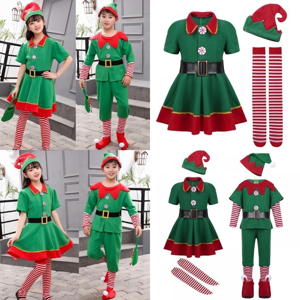 Festive Green Elf Santa Claus Costume For Adults And Kids Perfect For Family Christmas Celebrations