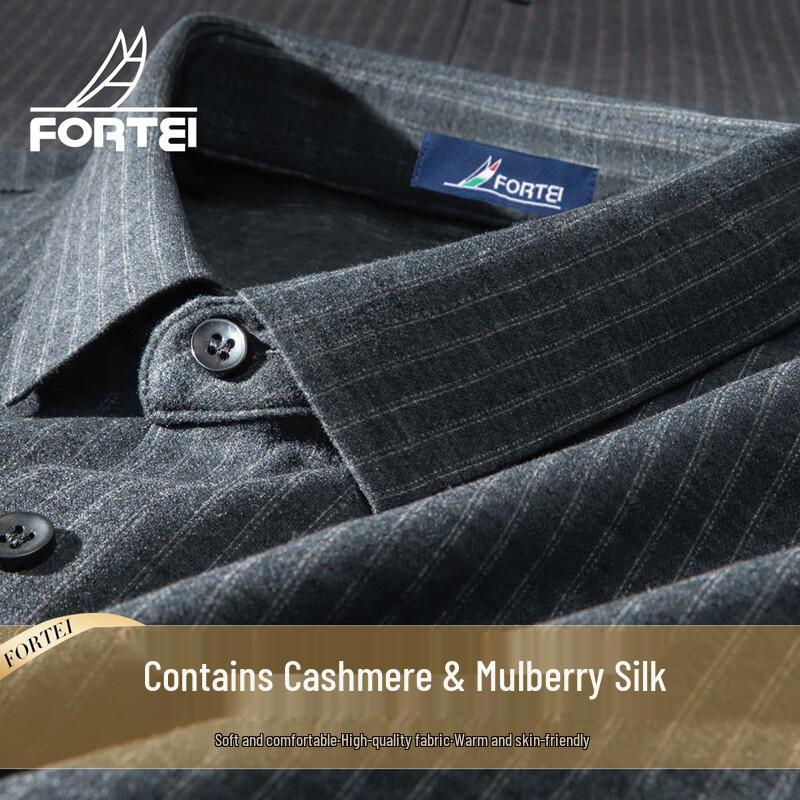 Men s Cashmere & Silk Blend Knit Long-Sleeve Shirt 56