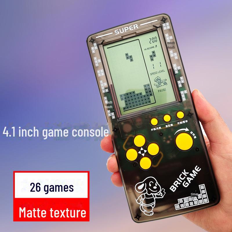 "2023 Nostalgic Tetris Game Console, 4.1-Inch Screen, Transparent Frosted Shell, Handheld"