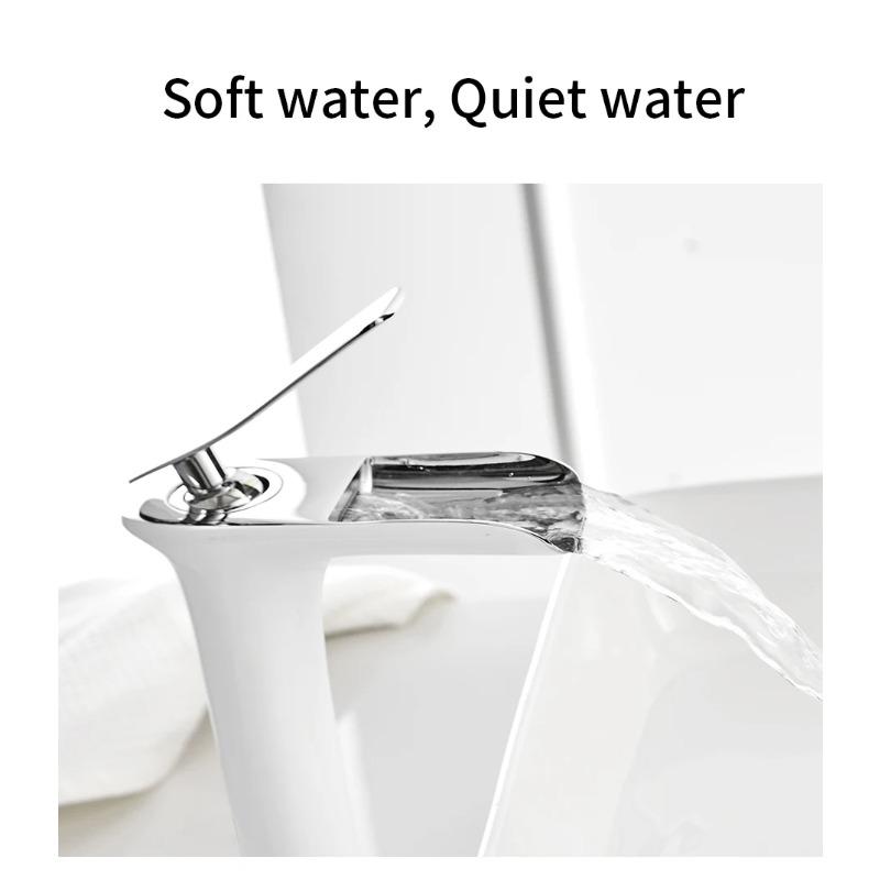 Umyvadlové baterie Moderní bílá koupelnová baterie Vodopádové baterie Jednootvorové baterie pro studenou a teplou vodu Umyvadlové baterie Baterie 6008