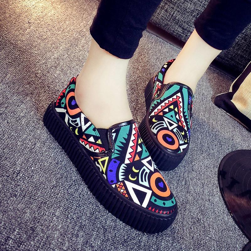 

2024 Модная парусиновая обувь на платформе с рукавами женская повседневная обувь граффити женские туфли на плоской подошве Comfort Chaussure Femme Zapatos Mujer yuj89 35 зелёный