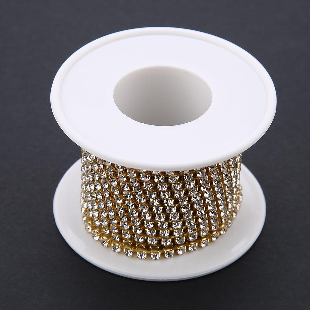 SS12 5yardCelsiusroll   Rhinestone Chain   Fashion Golden Close Cup Chain Apparel Accessories