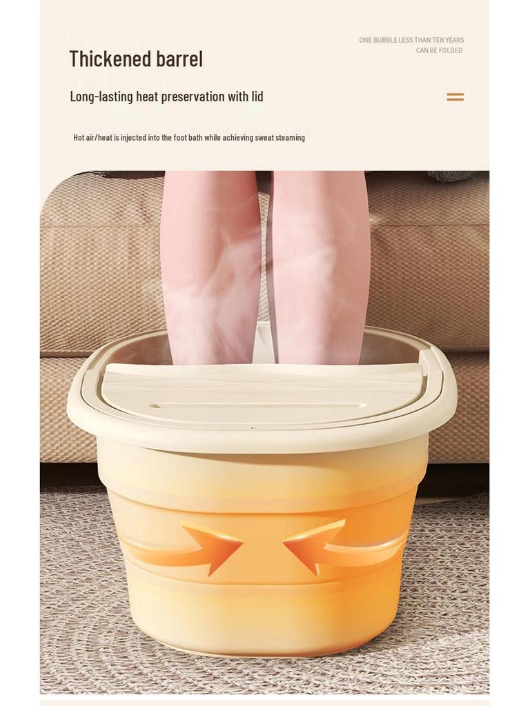 Foldable Thickened Foot Soak & Massage Basin for Home Use