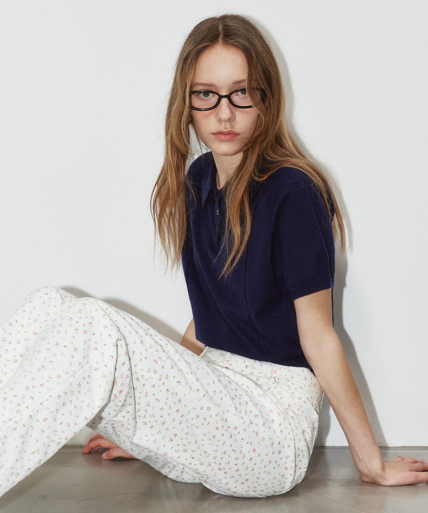 PLAC WOMEN Collared Knit Top Navy